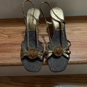 Bandolino leather gold heels